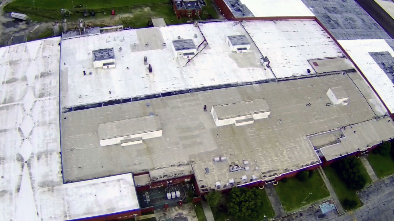 Aerial view of the former Gulistan Carpet plant in Aberdeen